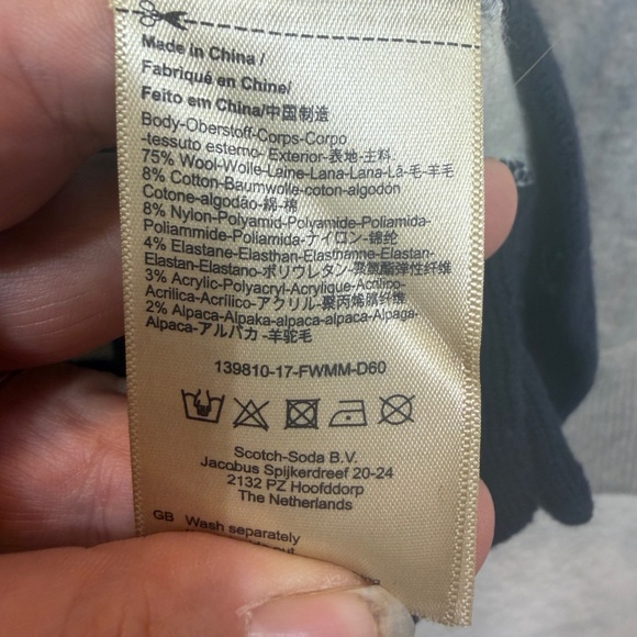 Scotch & Soda Sweater Mens Size Large Blue Gray Striped Wool Blend Crew Neck Pre - Picture 6 of 10